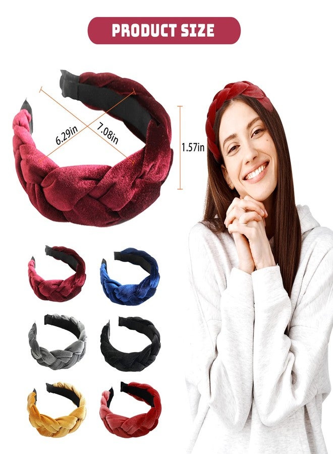 EWUHRY 6 Pack Velvet Terry Cloth Headband for Women Spa Headband with Padded Braided Pink Hair Accessories for Makeup, Washing Face, Skincare, Yoga, Sports, Girls Cute Beauty Fashion Hair Bands - Image 4
