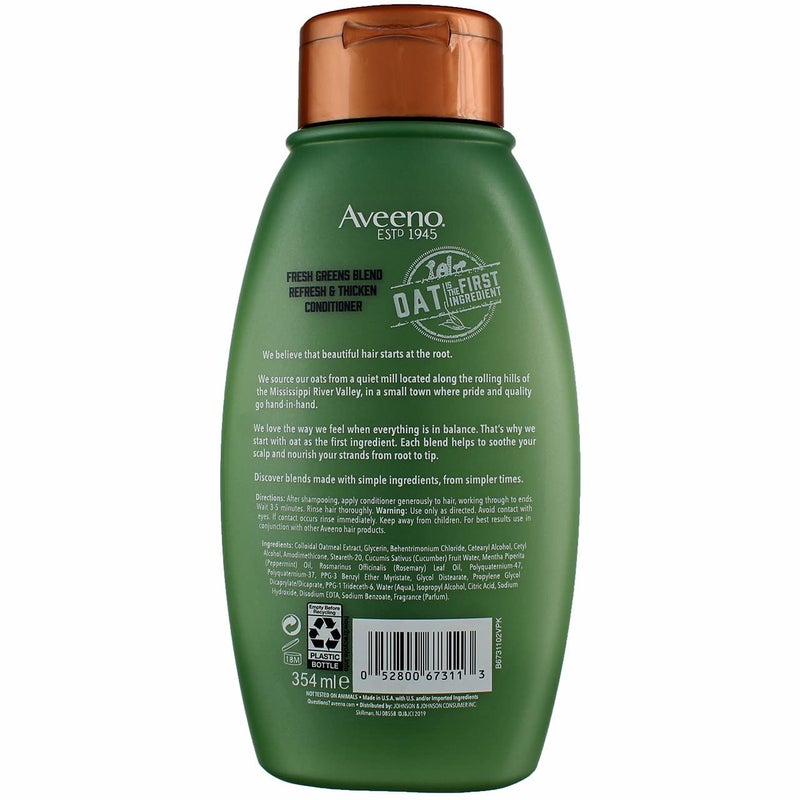 Aveeno Conditioner Fresh Greens Blend 12 Ounce (Thicken) (354ml) (2 Pack) - Image 3