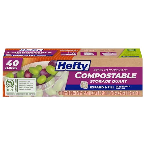 Hefty Compostable Press-To-Close​ Quart 40 Count - Image 1
