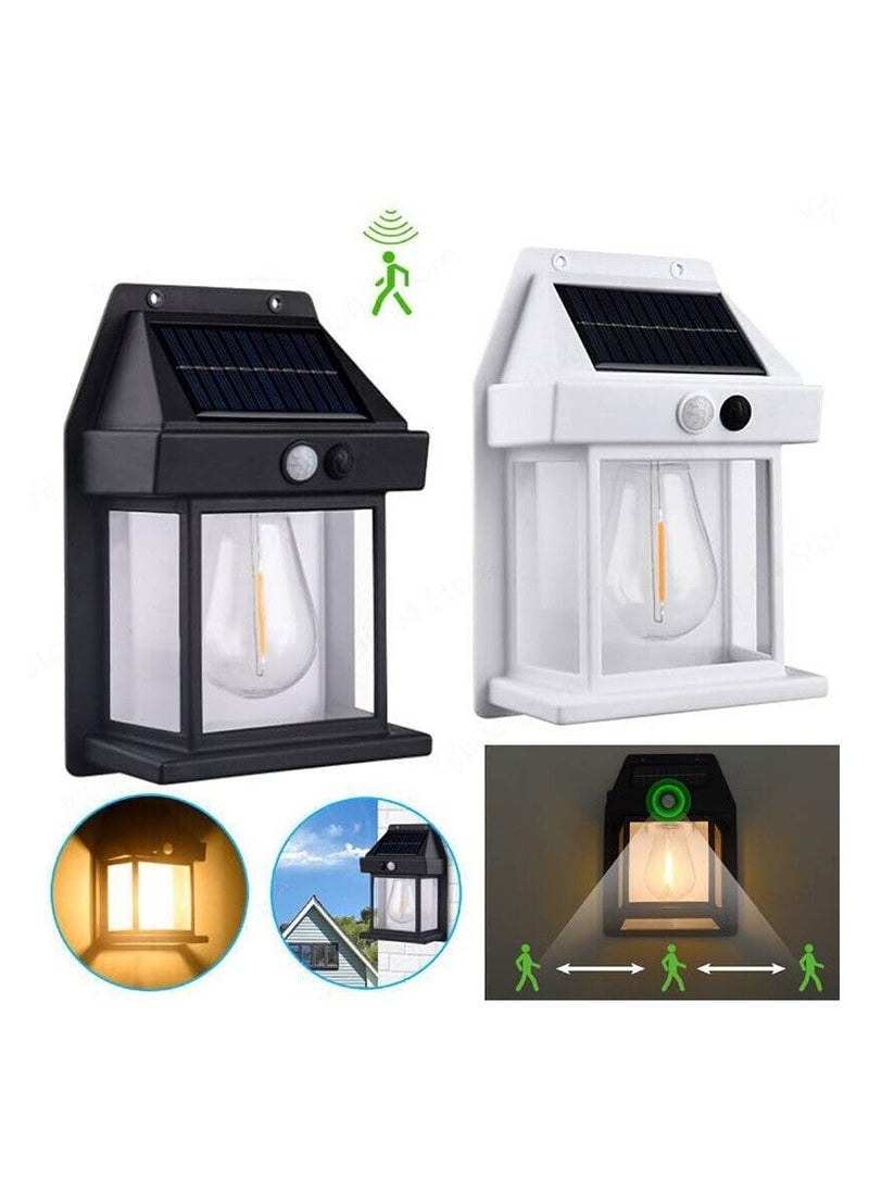 PRIMO PLUS - Solar Powered Wall Light, Wireless Solar Powered Outdoor Light with Motion Sensor and 3 Lights for Patio, Yard, Pathway, Garden, Waterproof, Solar Powered Flood Light, Black - Image 1