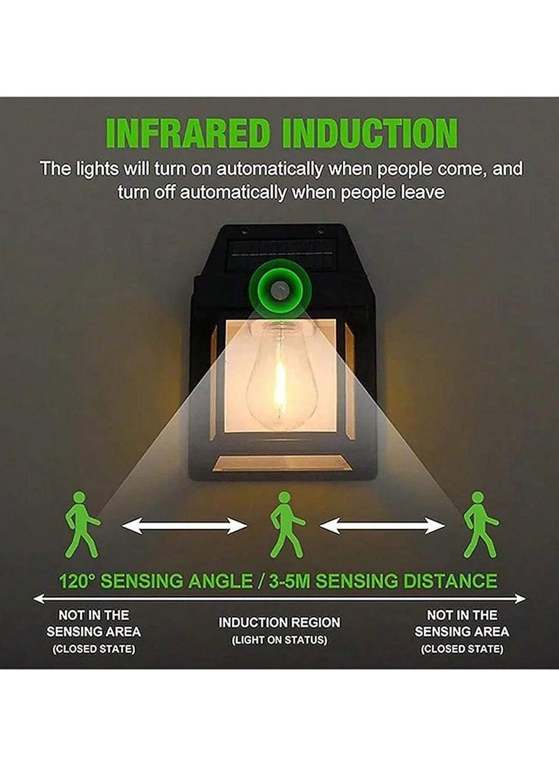 PRIMO PLUS - Solar Powered Wall Light, Wireless Solar Powered Outdoor Light with Motion Sensor and 3 Lights for Patio, Yard, Pathway, Garden, Waterproof, Solar Powered Flood Light, Black - Image 1