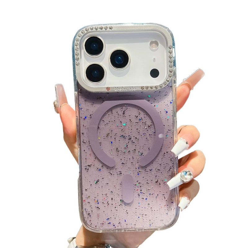 MagSafe Case | Strong Magnetic | Macaron Translucent Glitter | Purple Acrylic | Cover for iPhone 14 / 14 Plus / 14 Pro / 14 Pro Max - Image 1