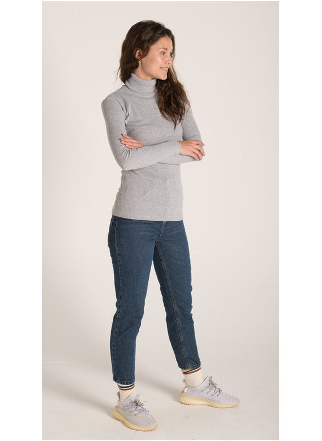 HIGH COLLAR RIBBED TOP