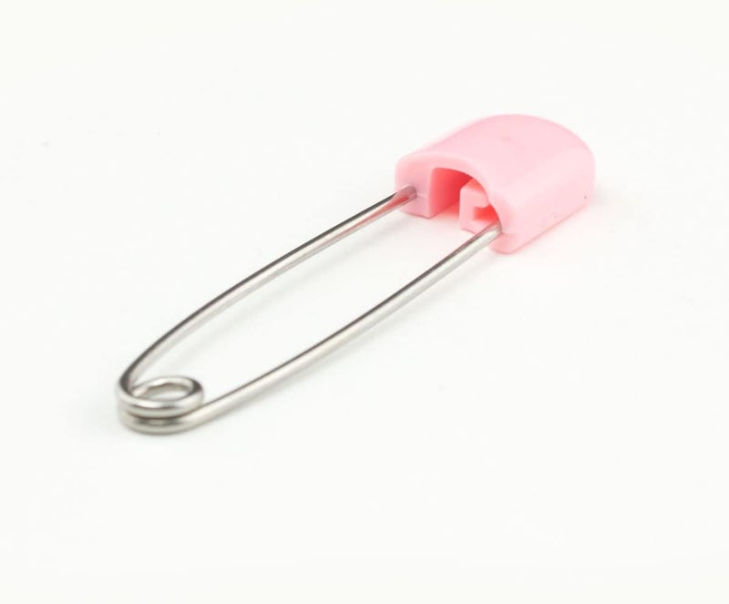 OsoCozy Cloth Diaper Nappy Pins 4 Packs - 4 Stainless Steel Safety Pins with Locking Plastic Heads. Durable, Safe and Cute 2.2 Inches Long (Pink) - Image 3