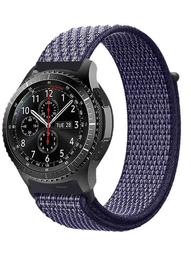 CATANES 22mm Nylon Strap,Compatible with Huawei GT/Huawei GT2 (46mm) /Huawei GT2 Pro/Samsung Galaxy Watch (46mm) and Galaxy Watch 3 (45mm) Sport Wristband Strap Dark Blue - Image 1