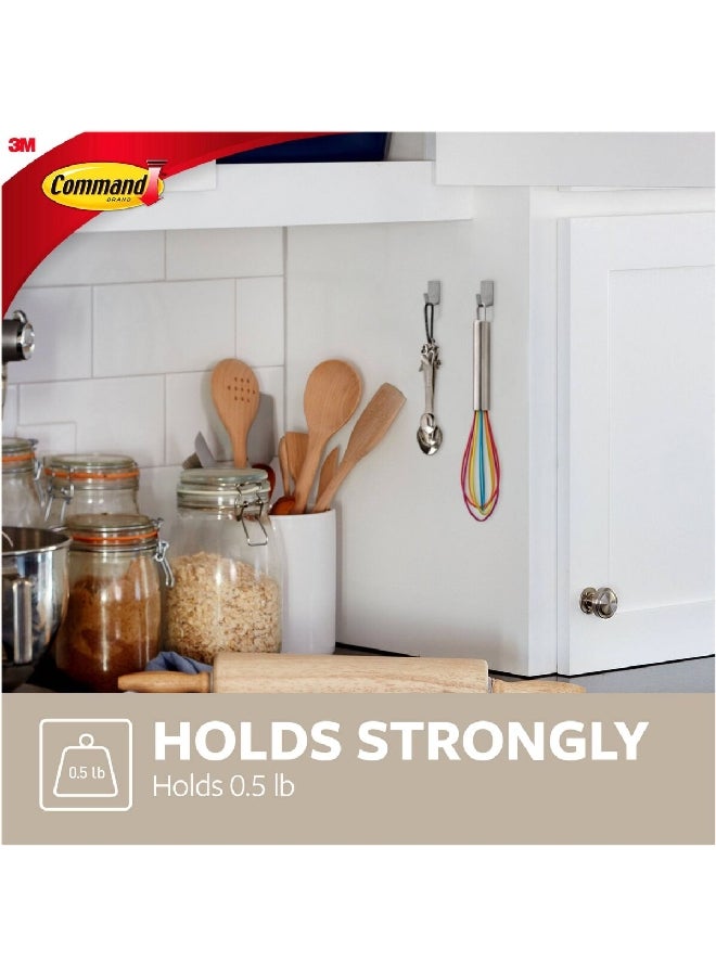 Command 4-Piece Damage-Free Stainless Steel Metal Hooks with Strips Silver Small 17031SS-4ES  - Image 4