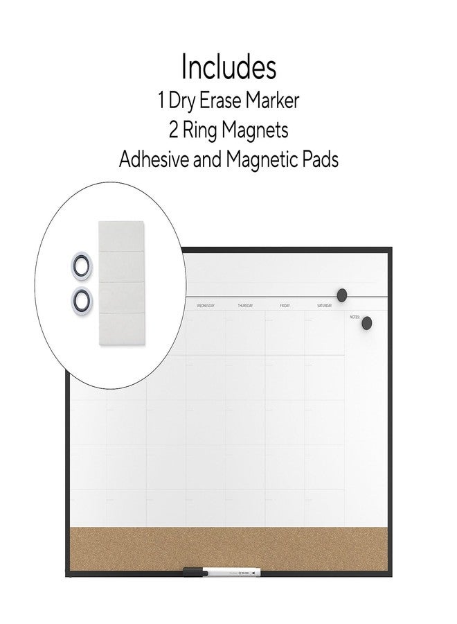 TRU RED Magnetic Steel Dry Erase Combo Board, Black Aluminum, 17-inch x 23-inch - Image 4