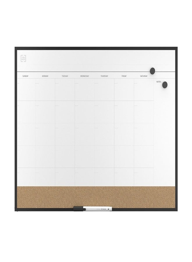TRU RED Magnetic Steel Dry Erase Combo Board, Black Aluminum, 17-inch x 23-inch - Image 1
