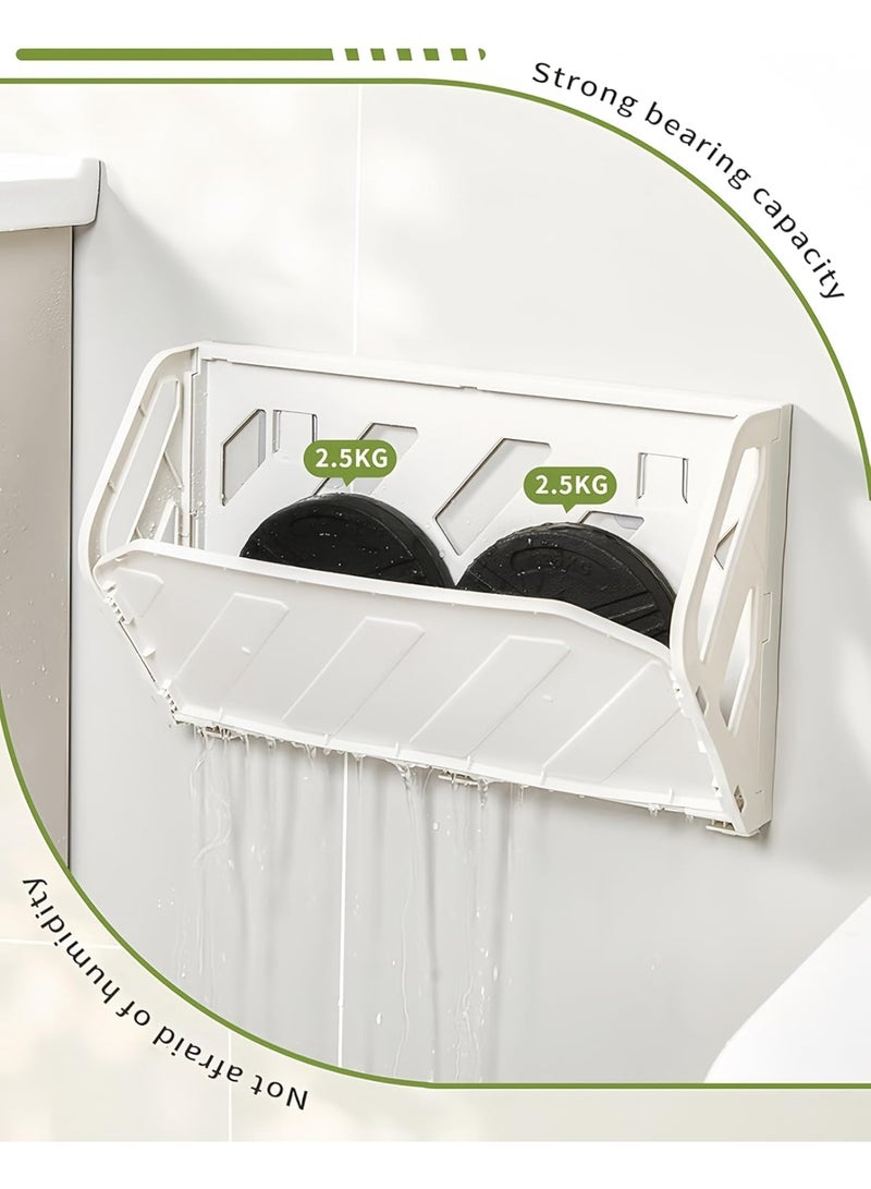 Arabest 2pcs Arabest Foldable Wall Mounted Shoe Rack, No Drill Storage Shelf for Entryway, Bathroom & Kitchen, Hanging Holder with Adhesive & Screws - Image 3