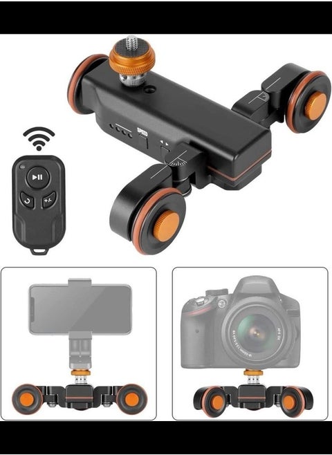 Dolly Motorized Slider Camera with Remote Control, Slider Electric Rail Screw 1/4 "to 3/8" 3 Speed Adjustable, Portable Electric Slider Track Slider Track for DSLR Camera Smartphone, 3kg Capacity