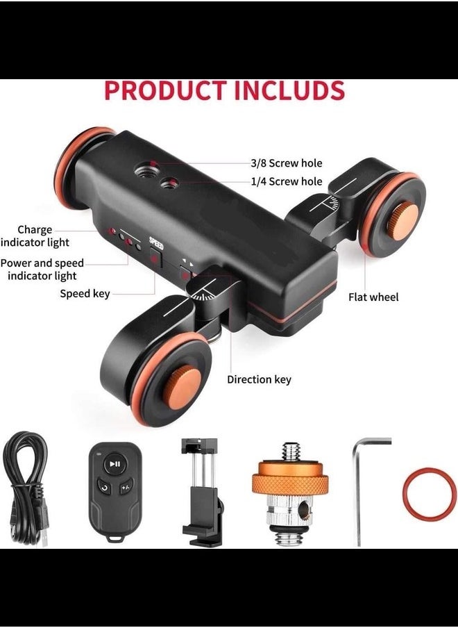 Generic - Dolly Motorized Slider Camera with Remote Control, Slider Electric Rail Screw 1/4 "to 3/8" 3 Speed Adjustable, Portable Electric Slider Track Slider Track for DSLR Camera Smartphone, 3kg Capacity - Image 1