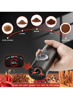 Generic Salt and Pepper Mill Electric Set of 2 with Rechargeable Base, Adjustable Coarseness Spice Mill, Automatic Grinding, LED Light with Cleaning Brush for BBQ Restaurant Kitchen  - Image 5
