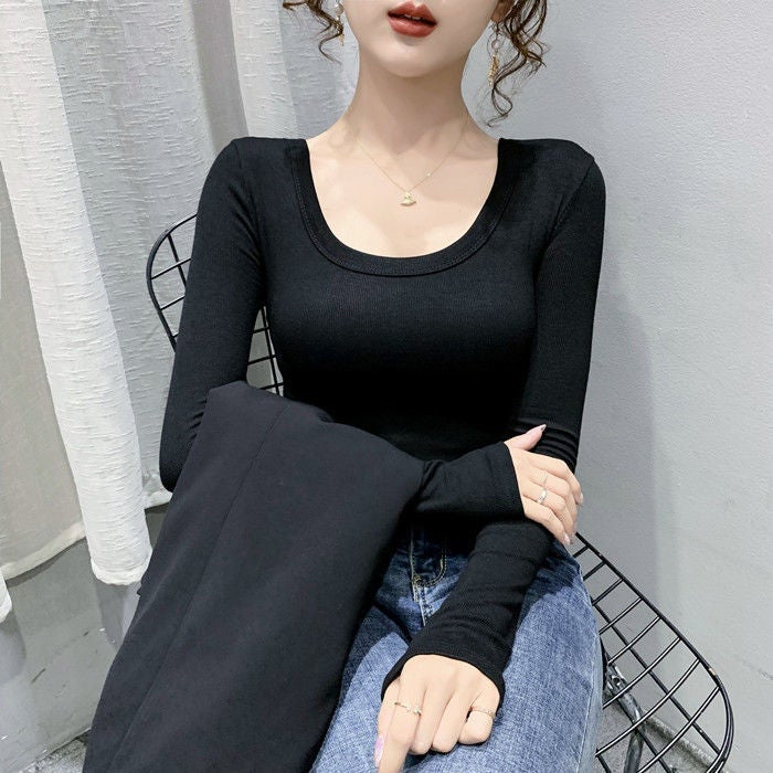 Women's Top Autumn Cotton Slim Fit Base Layer - Image 2