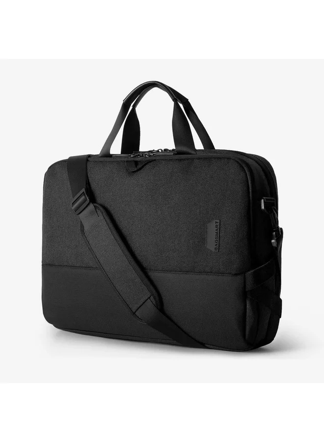 باج سمارت Laptop Bag,BAGSMART 15.6 Inch Laptop Case for Men Women Computer Bag Briefcase Work Business Travel, Dark Black, 15.6 inch, Sleek Simple
