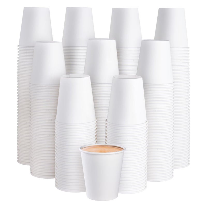 JOLLY PARTY 300 Pack 10 oz Disposable Paper Coffee Cup HotCold Beverage Drinking Cups for Water White Paper Hot Coffee Cups