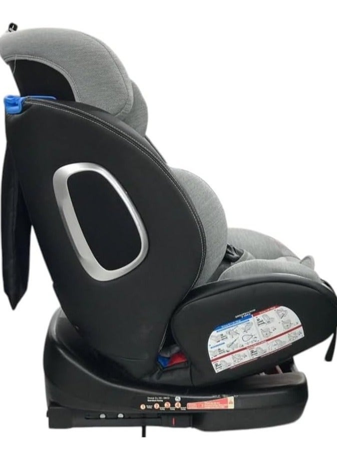 Kidilo 360° Rotation Car Seat with Isofix, Rear & Forward-Facing Positions, Model (105A) grey - Image 3