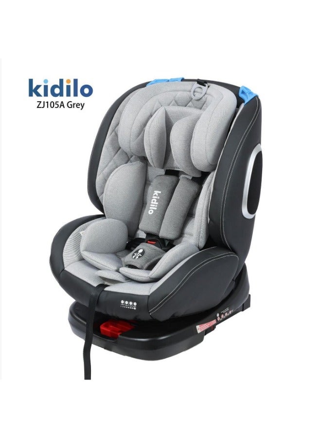 Kidilo 360° Rotation Car Seat with Isofix, Rear & Forward-Facing Positions, Model (105A) grey - Image 2