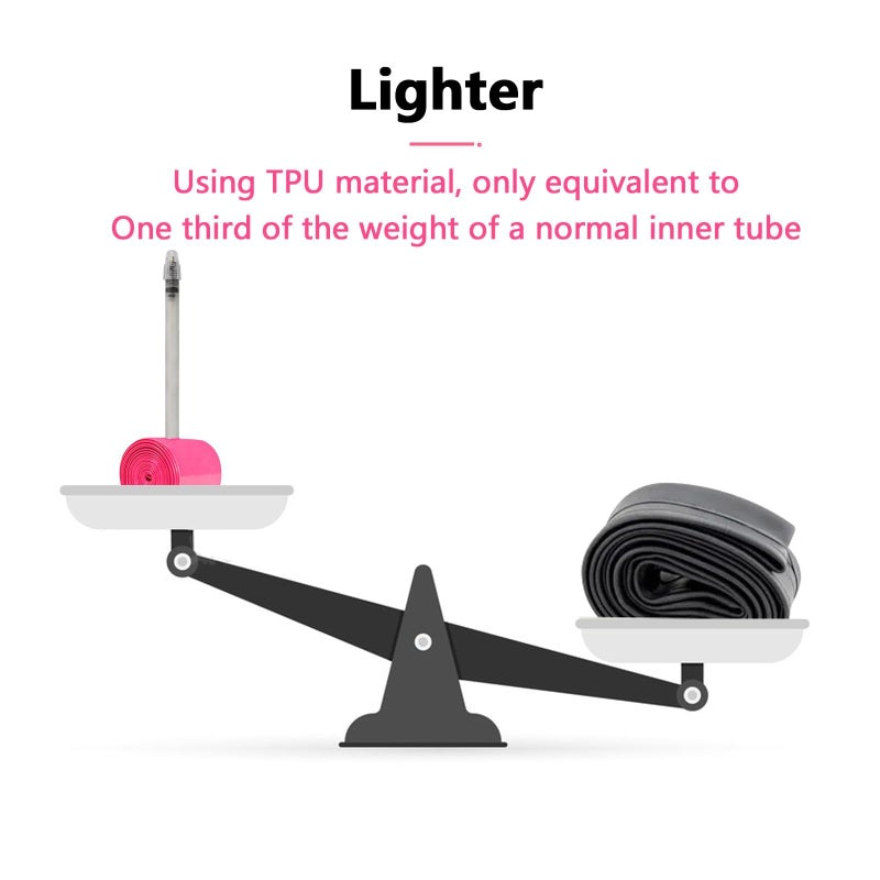 Cyclami RideNow TPU Tube 28'' 700C x 18C 23C 25C 28C 32C Road Bike Inner Tire Presta Valve 85mm Length Compatible with 700 x 18C-32C Ultralight (Include 8 PCS Bike Inner Tire Patch) - Image 2