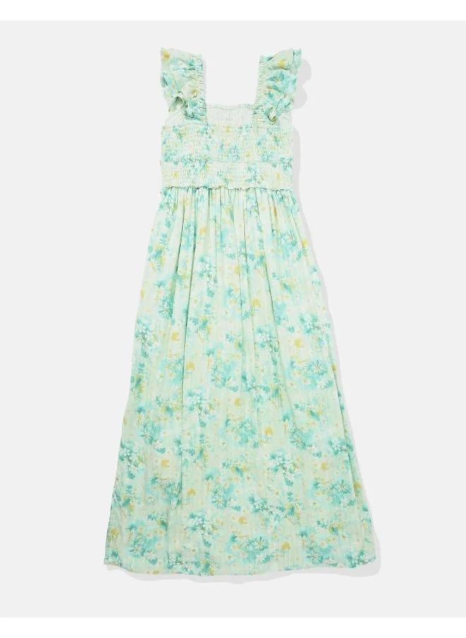 American Eagle Smocked Flutter Sleeve Dress