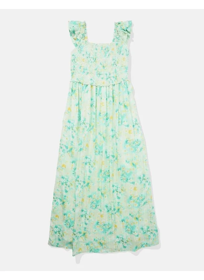 American Eagle Smocked Flutter Sleeve Dress