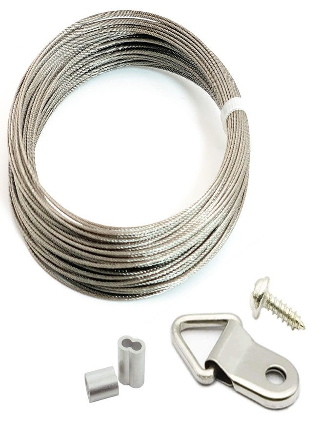 EesTeck 181 Pack Picture Hanging Kit-Small Triangle Ring Picture Hangers with Screws,50Feet 0.8mm Picture Hanging Wire and Aluminum Sleeves - Image 1