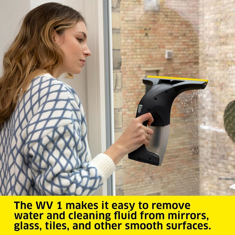 Kärcher WV 1 Plus Black Edition Window Vacuum Squeegee - for Showers, Mirrors, Glass, & Countertops - 10 in. Squeegee Blade - Image 3