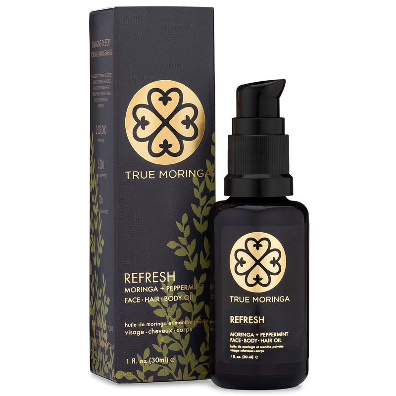 True Moringa Oil for Face Body  Hair  100 Pure ColdPressed Oil  Unrefined Antiaging Reduce Wrinkles Brightening Skin Tone Minimize Age Spots  Vegan  NonGMO Peppermint 30 ml