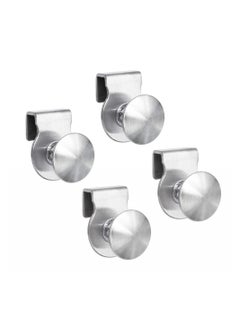 SYOSI Glass Door Handle, 4 Pcs Stainless Steel Handle, No Drilling Door Clips Clamps Pulls Handles Knobs for Glass 5-8mm Showcase Furniture Glass Cabinets Drawer  - Image 1