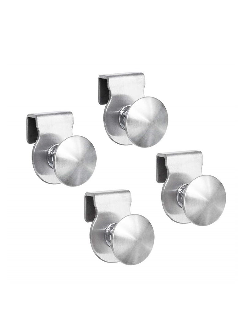 SYOSI Glass Door Handle, 4 Pcs Stainless Steel Handle, No Drilling Door Clips Clamps Pulls Handles Knobs for Glass 5-8mm Showcase Furniture Glass Cabinets Drawer  - Image 1
