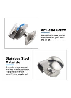 SYOSI Glass Door Handle, 4 Pcs Stainless Steel Handle, No Drilling Door Clips Clamps Pulls Handles Knobs for Glass 5-8mm Showcase Furniture Glass Cabinets Drawer  - Image 4