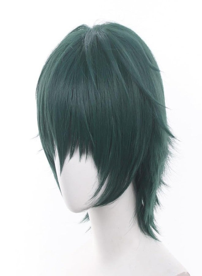JCvCX Zenin Maki Cosplay Wig with Wig Cap Dark Green Short Straight Synthetic Hair for Cosplay Party Comic Exhibition - Image 4