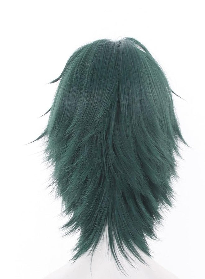 JCvCX Zenin Maki Cosplay Wig with Wig Cap Dark Green Short Straight Synthetic Hair for Cosplay Party Comic Exhibition - Image 3