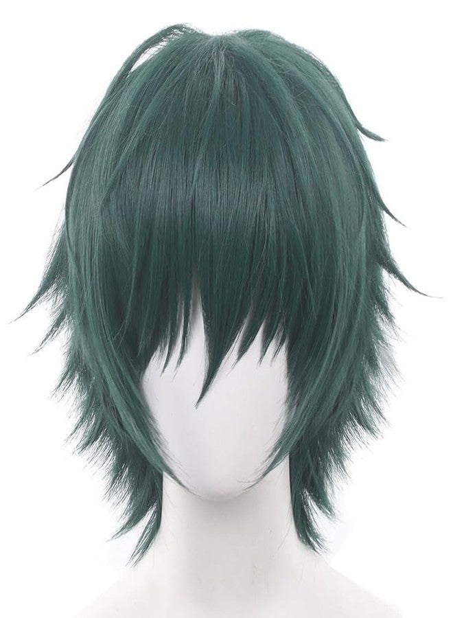 JCvCX Zenin Maki Cosplay Wig with Wig Cap Dark Green Short Straight Synthetic Hair for Cosplay Party Comic Exhibition - Image 1