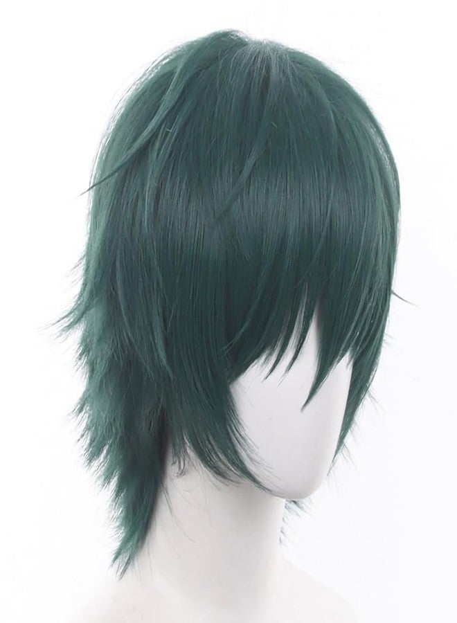 JCvCX Zenin Maki Cosplay Wig with Wig Cap Dark Green Short Straight Synthetic Hair for Cosplay Party Comic Exhibition - Image 2