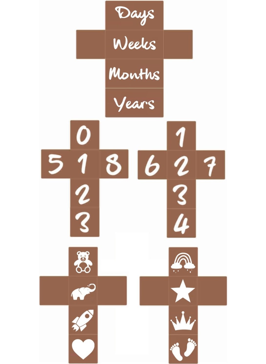 Evashophediyelik Evashoph Gift Mother Baby Wooden Shooting and Decoration Memory Cubes 5 Pieces  - Image 2
