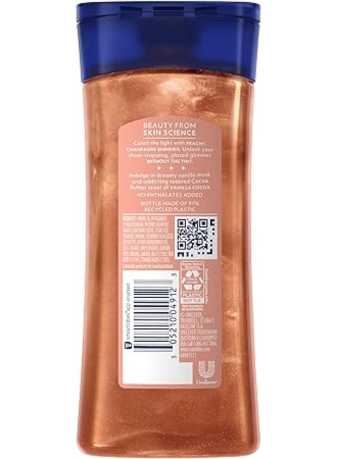 Vaseline Glazed and Glisten Sunlit Glow Body Gel Oil Vanilla Cocoa Shimmering with Ultra-Hydrating Lipids and 100% Pure Cocoa Butter 200 ml - Image 5