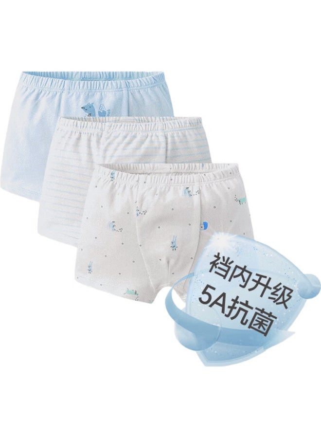 GB Boys' Underwear, Boys' Class A Pure Cotton Shorts, 5A Antibacterial Boxer Briefs For Boys, Baby Underwear - Light Blue - Image 3