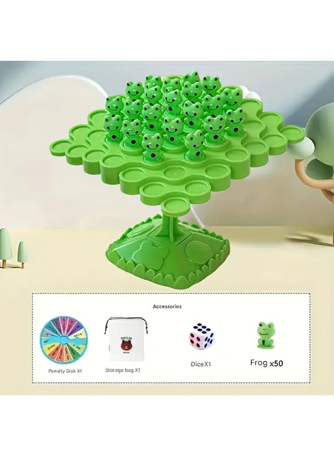 لعبة تركيب ضفادع الشجر المتوازنة مع 50 ضفدع وحقيبة تخزين لتطوير المهارات الإدراكية - Image 2