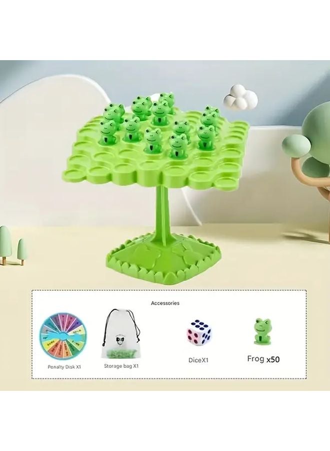 لعبة تركيب ضفادع الشجر المتوازنة مع 50 ضفدع وحقيبة تخزين لتطوير المهارات الإدراكية - Image 1