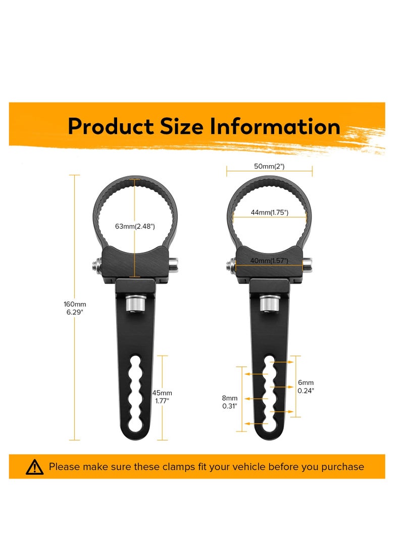 SOLARAE Light Bar Mounts, 1.75 inch Tube Clamp Adjustable, LED Light Mounting Clamps Roll Bar Clamps for Truck UTV ATV RZR, Full 360 Degree Rotation, Universal Fitment of Car Light (Black) (Pack of 2) - Image 4