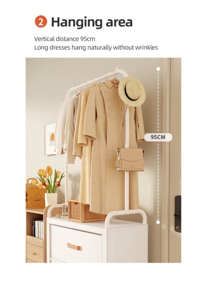 XiuWoo Multifunctional Modern Simple Style Clothes Storage Hanging Wardrobe Coat Rack Shoes Rack with 3 Drawer Organizer Bags For Home Bedroom  - Image 4