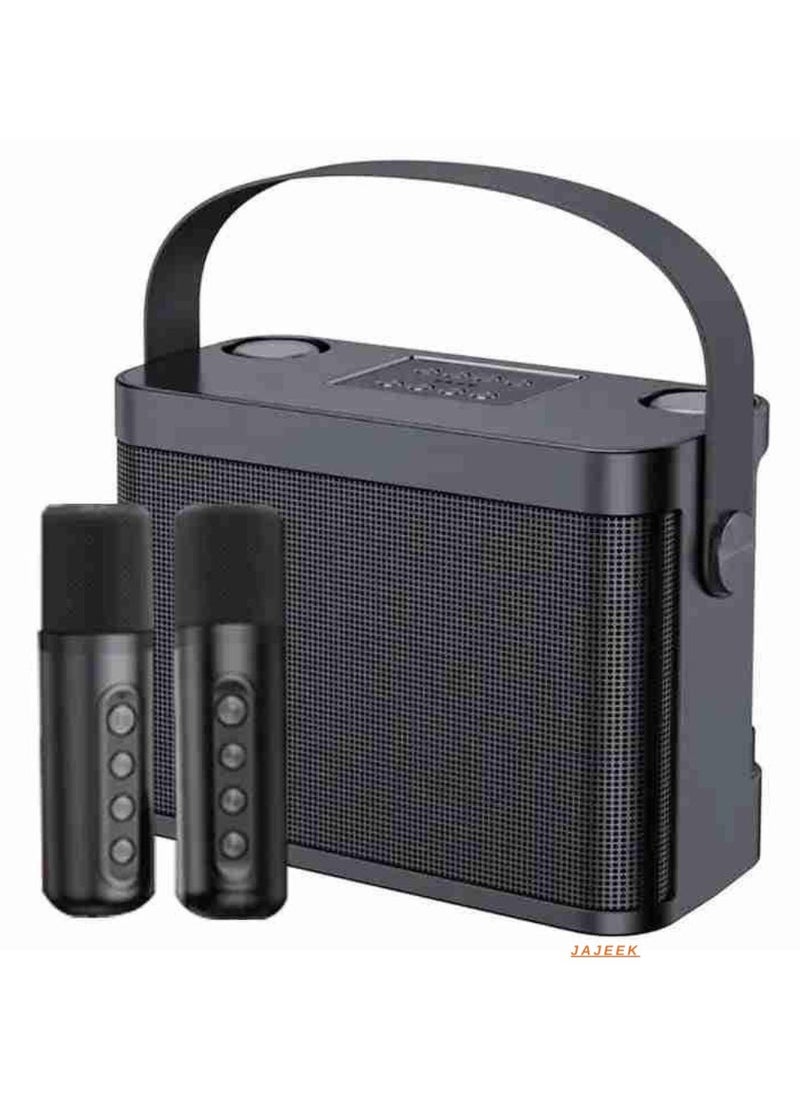 JAJEEK YS-219 Karaoke Machine with 2 Wireless Microphones – 60W Portable Bluetooth Speaker, High-Quality Sound for Karaoke, Parties, Meetings, and Events – Black - Image 1
