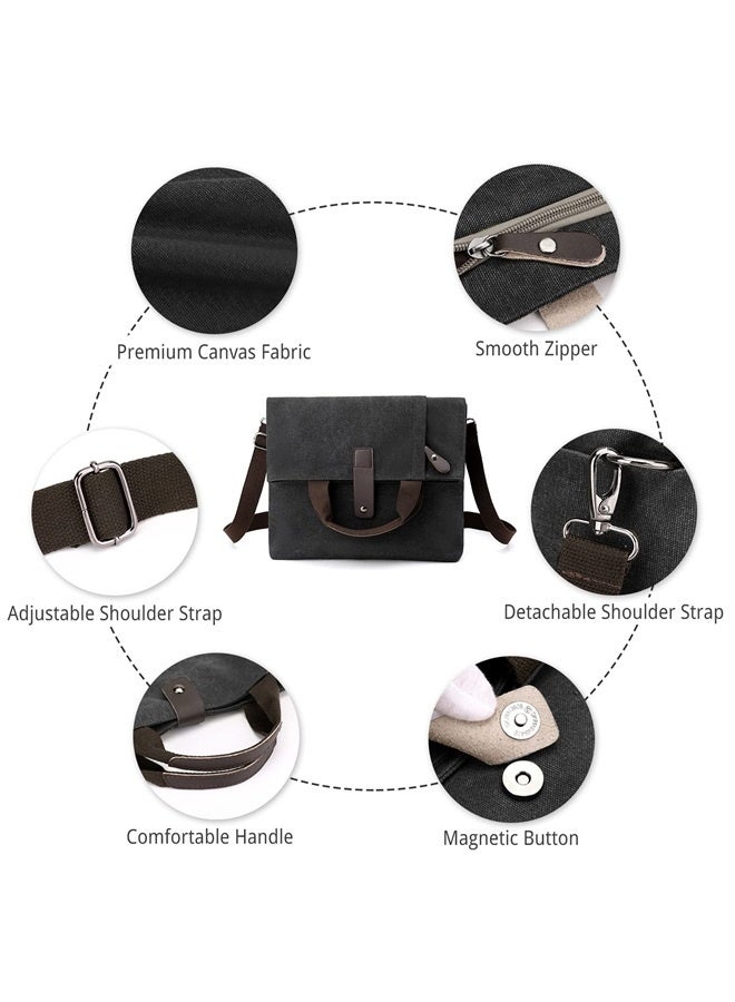 Canvas Shoulder Bag Men's Handbag-black  - Image 3