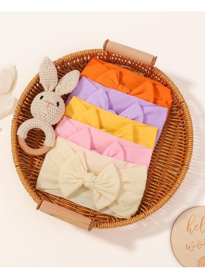 چولي بوز 20 قطعة من عصابات رأس من النايلون للفتيات الصغيرات وربطات شعر عمامة وربطات شعر مرنة إكسسوارات شعر للأطفال الصغار والرضع حديثي الولادة