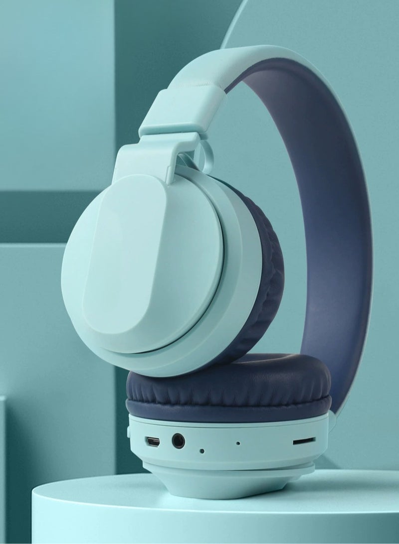 Children's Bluetooth HeadphonesBluetooth Earbuds EarmuffsWireless HeadphonesChildren's HeadphonesSoft Earmuffs&Specially Designed for Kids Lightweight and Long Wear (Blue)  - Image 1