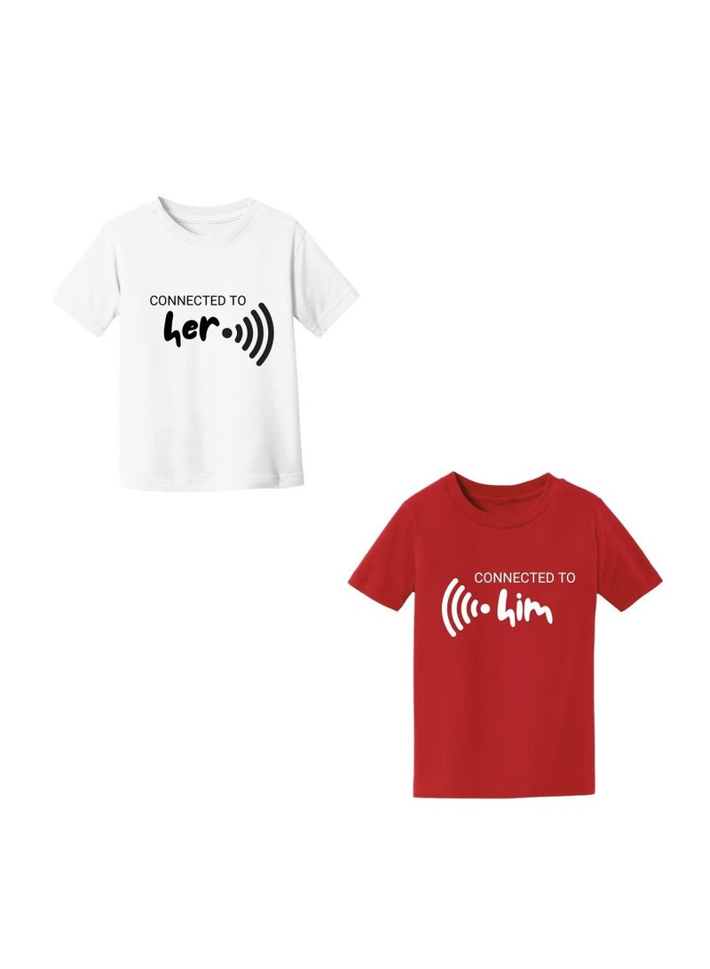 برينت شوب فور مي تي شيرت للأزواج لعيد الحب - تي شيرت قطني بأكمام قصيرة ورقبة دائرية متطابقة للأزواج - هدية لصديقك وصديقتك - Image 3