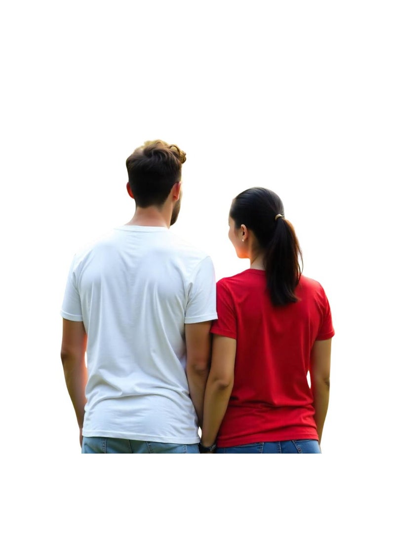 برينت شوب فور مي تي شيرت للأزواج لعيد الحب - تي شيرت قطني بأكمام قصيرة ورقبة دائرية متطابقة للأزواج - هدية لصديقك وصديقتك - Image 5