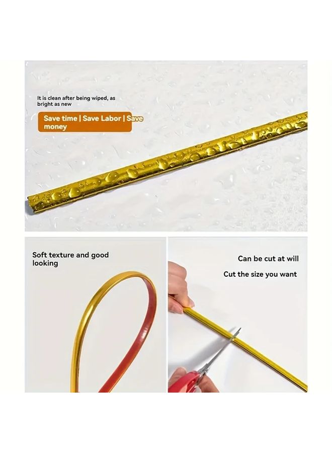 Golden Self Adhesive PVC Wallpaper Border Decoration Strip Easy Peel And Stick - Image 5