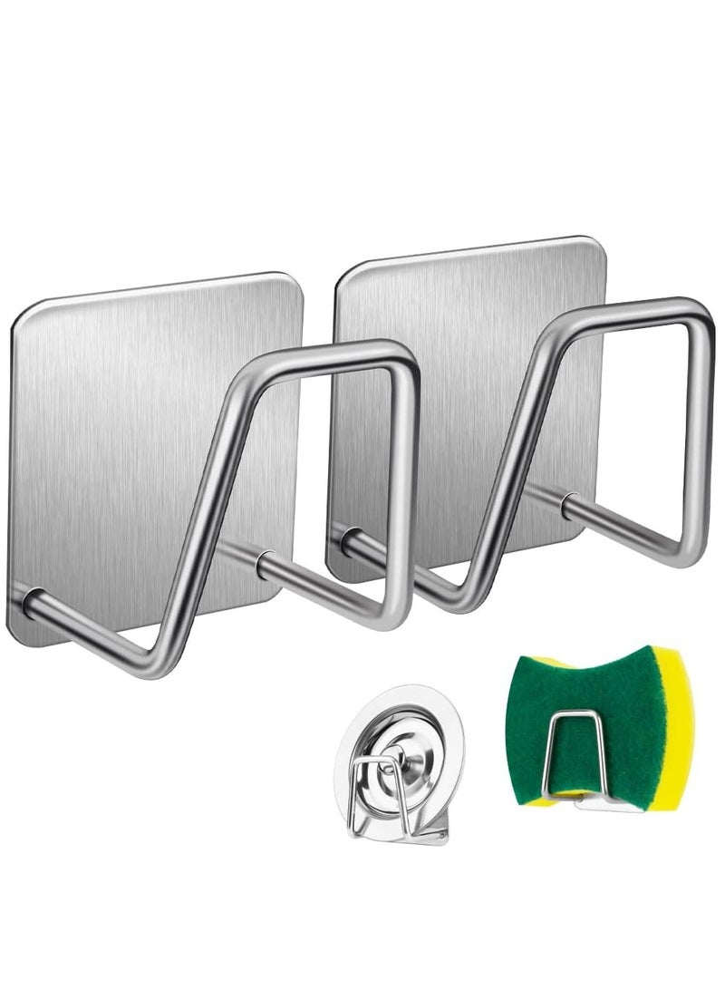 Loquat 2Pcs Sponge Holders for Kitchen Sink–Waterproof, Adhesive Sink Caddies for Kitchen (SUS304). - Image 1