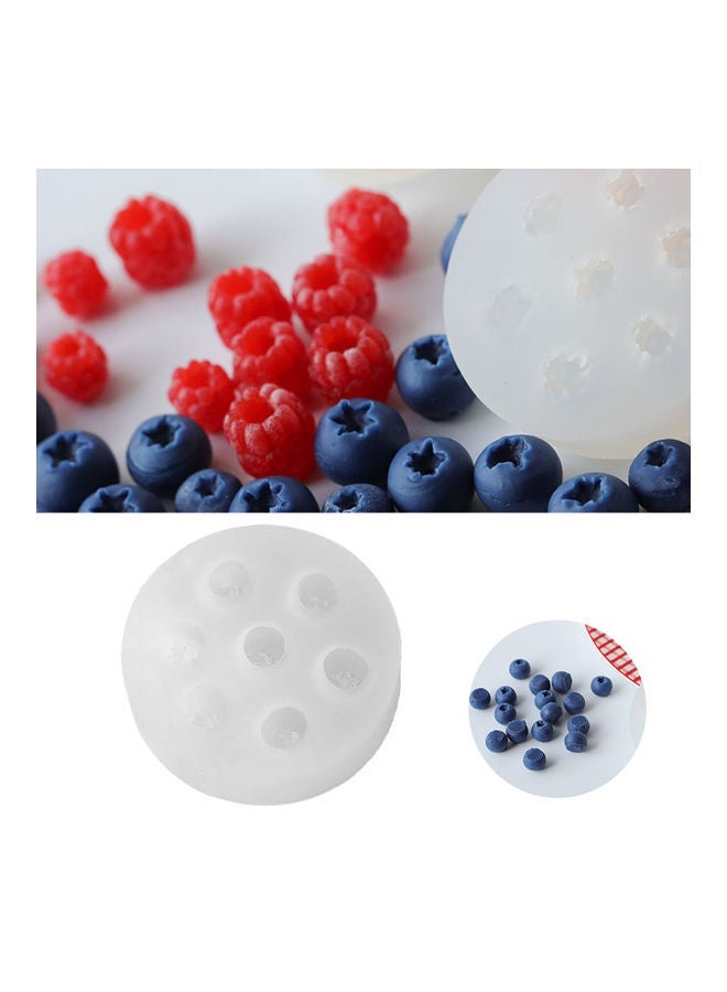 NIBEMINENT Heat-resistant Silicone Fruit Blueberry Mold White 10x10x3cm - Image 1